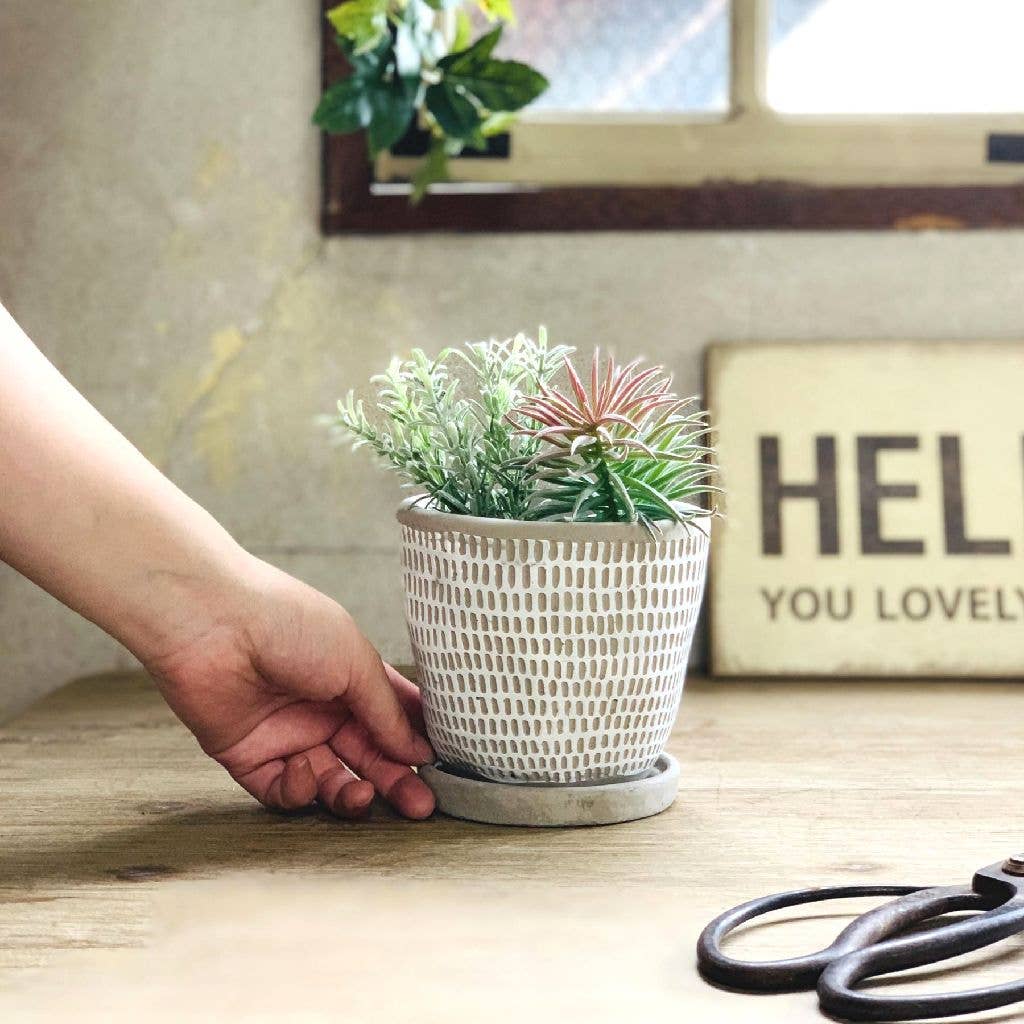 Cement Dotted Planter