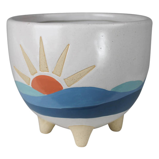 Seascape Ceramic Cachepot Planter Pot